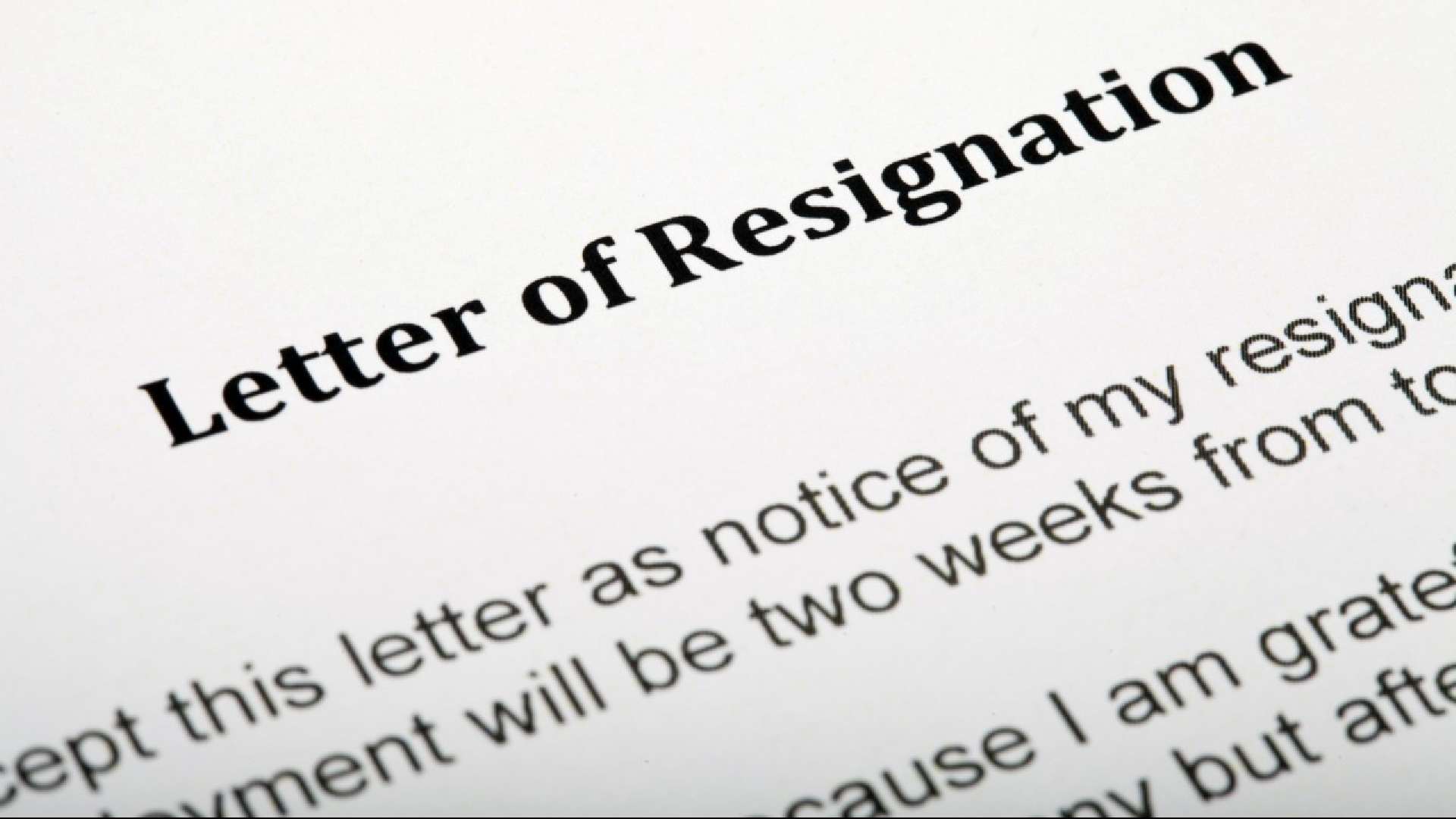 sample for Letter of Resignation