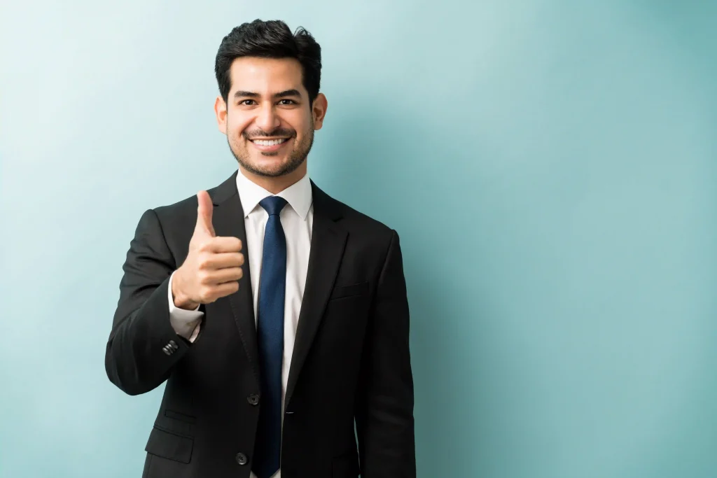 person showing thumbs up