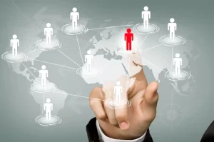 businessman-touching-red-icon-connected